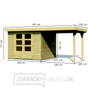 drevený domček KARIBU ASKOLA 3 + prístavok 240 cm (14441) SET Náhľad