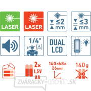 Prijímač-detektor laser. lúča, červeného i zeleného náhled