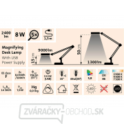 Lampa stolná s lupou, USB napájanie, 1300lm, 3 farby svetla, 5x zväčšenie Lampa stolná s lupou, USB napájanie, 1300lm, 3 farby svetla, 5x zväčšenie náhled