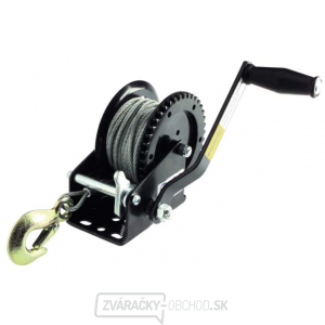 Ručný navijak 550kg oceľové lano 5mm/15m s hákom Ručný navijak 550kg oceľové lano 5mm/15m s hákom gallery main image