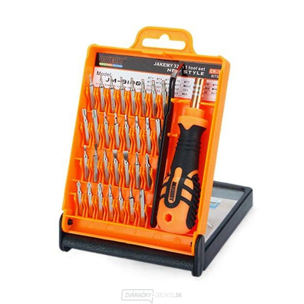 Precízny skrutkovač so sadou vymeniteľných bitov a pinzeta JM-8100