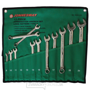 Očkoploché kľúče, 8 - 24 mm, 6hranné, sada 12 kusov - JONNESWAY W264112S