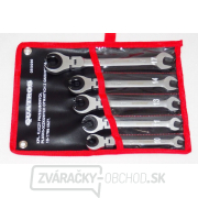 Očkoploché kĺbové kľúče s račňou na prevlečné matice, 10 - 17 mm, 5 ks - QUATROS QS50200 gallery main image