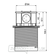 Solight predlžovací prívod, 4 zásuvky, čierny, 1,5m, výsuvný blok zásuviek, kruhový tvar Náhľad