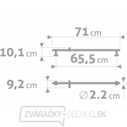 Tyč s posuvným držiakom sprchy, celokovová, 71cm, nerez Náhľad