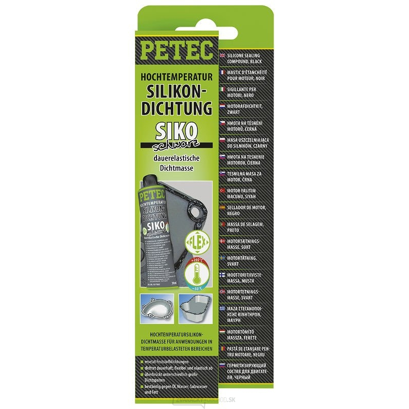 Silikónová tesniaca hmota - PETEC Silikón Dichtung SIKO - čierna