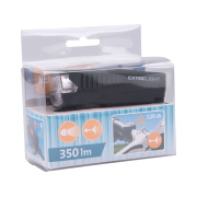 Biele svetlo na bicykel 350lm, nabíjanie cez USB, klaksón, 5W LED náhled