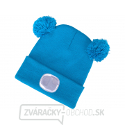 Čiapka s čelovkou 4x25lm, USB nabíjanie, modrá s bambuľkami, detská Čiapka s čelovkou 4x25lm, USB nabíjanie, modrá s bambuľkami, detská náhled