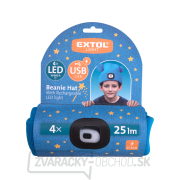 Čiapka s čelovkou 4x25lm, USB nabíjanie, modrá s bambuľkami, detská náhled