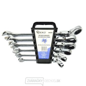 Očkoploché kĺbové kľúče s račňou, 8 - 19 mm, súprava 6 kusov Očkoploché kĺbové kľúče s račňou, 8 - 19 mm, súprava 6 kusov gallery main image