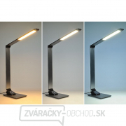 Solight LED stolná lampa stmievateľná, 10 W, indukčné nabíjanie, zmena chromatickosti, hliník, sivá Náhľad