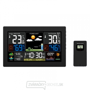 Meteostanica Solight, XL farebný LCD displej, teplota, vlhkosť, tlak, RCC, čierna