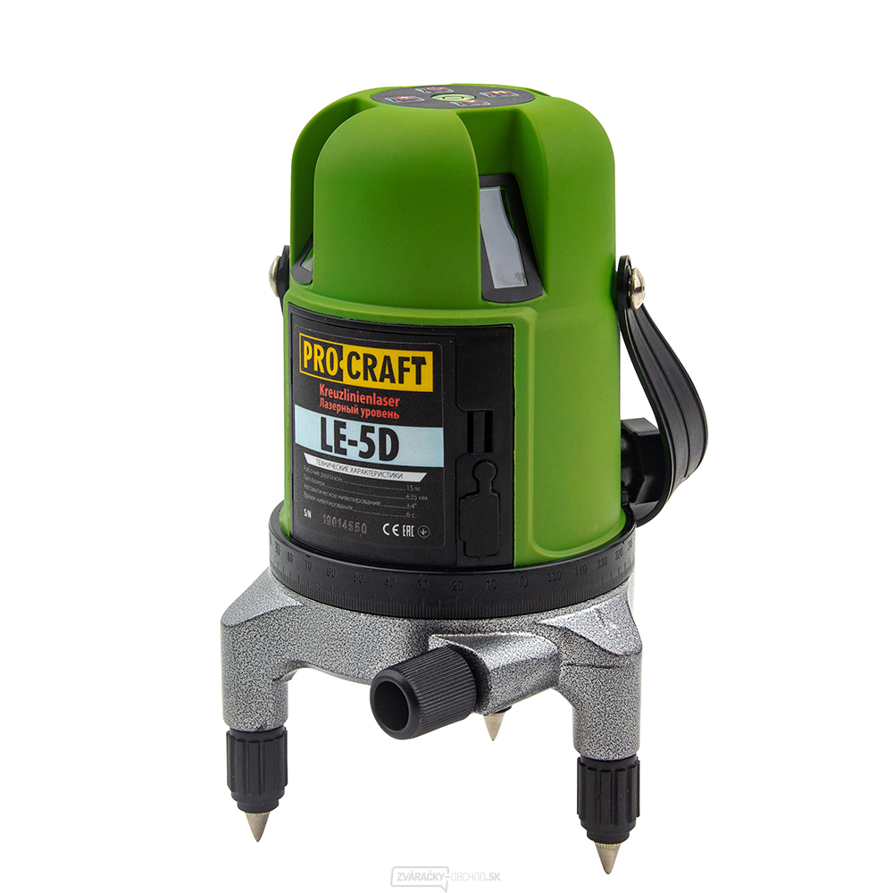 Laser zelený líniový, krížový samonivelačný Procraft LE-5D | LE-5D