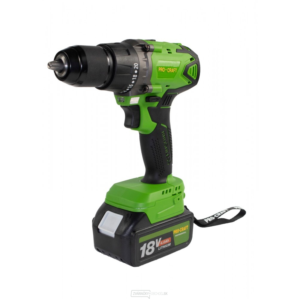 Aku vŕtací skrutkovač s príklepom Procraft PA18BL | PA18BL