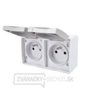 Dvojitá zásuvka Solight IP54, sivá Náhľad