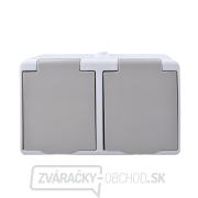 Dvojitá zásuvka Solight IP54, sivá Náhľad