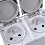 Dvojitá zásuvka Solight IP54, sivá náhled