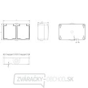 Dvojitá zásuvka Solight IP54, sivá náhled