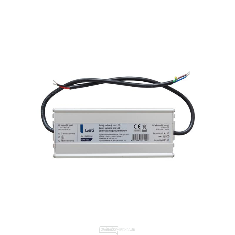Spínaný napájací zdroj pre LED 12V/100W Geti LPV-100
