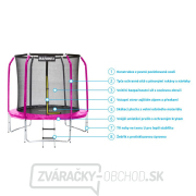 Trampolína Marimex 244 cm ružová + ochranná sieť + schodíky ZADARMO  Náhľad