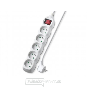 Predlžovací kábel 5 zásuviek 2m Geti GEC52S s vypínačom Predlžovací kábel 5 zásuviek 2m Geti GEC52S s vypínačom gallery main image