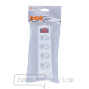 Solight viacnásobná zásuvka, 4 zásuvky, vypínač Náhľad