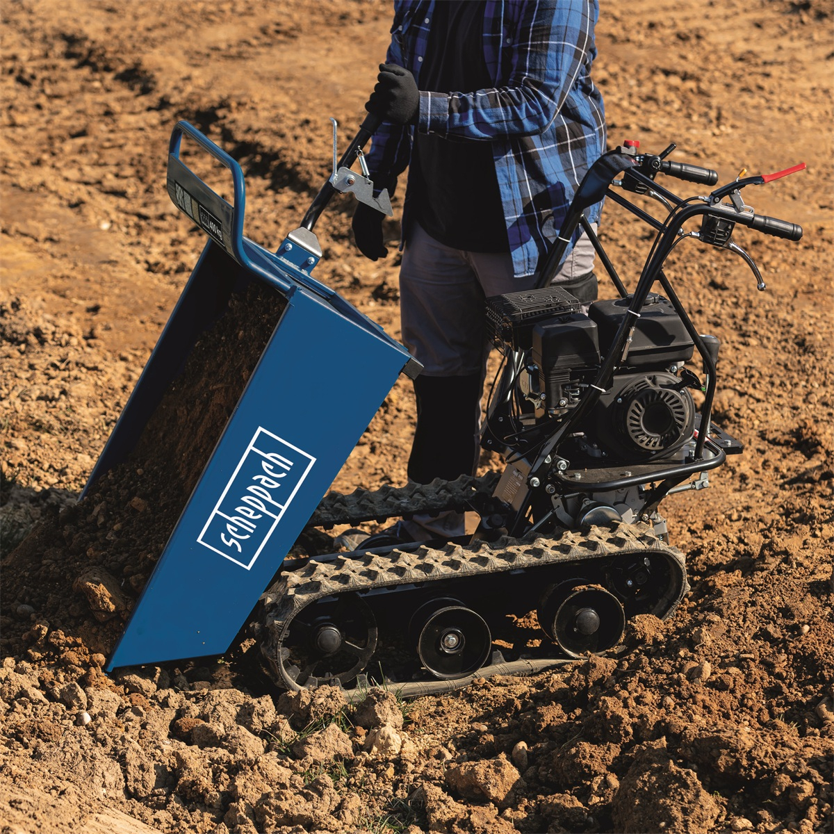 Scheppach DP 4500 pásový prepravník 400 kg s mechanickým sklápaním korby Náhľad
