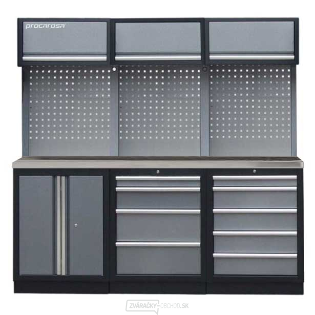 Zostava dielenského nábytku Procarosa PROFI 245 Pracovná doska:: nerezová, Hmotnosť:: 208,4 kg