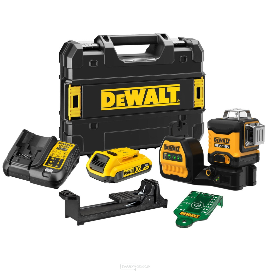 DeWALT DCE089D1G18 AKU Krížový laser - sada