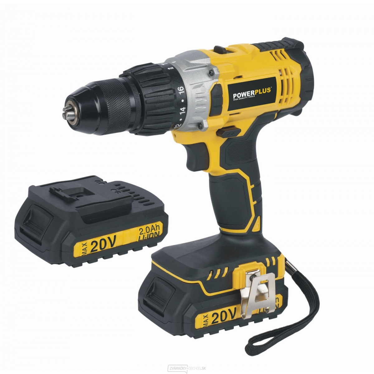 POWERPLUS POWX00445 - Aku príklepový skrutkovač/vŕtačka 20V LI-ION 2BAT