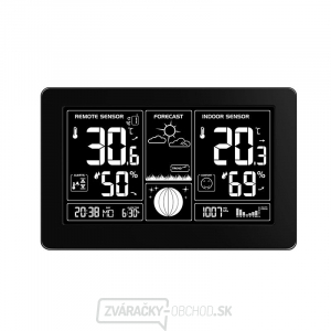 Meteostanica Solight, extra veľký čiernobiely displej, teplota, vlhkosť, tlak, RCC, nabíjanie cez USB, čierna gallery main image