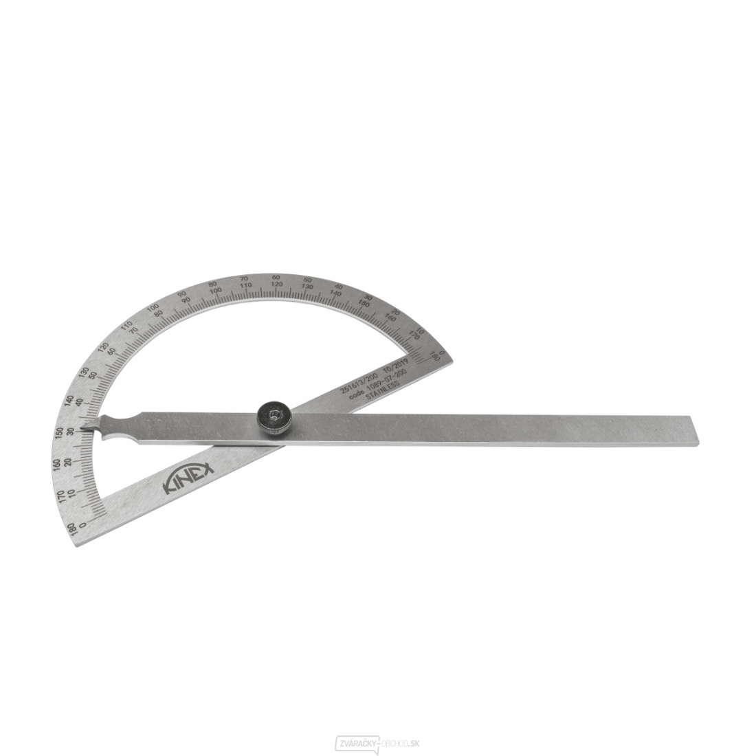Uhlomer oblúkový KINEX, NEREZ, 0-180 °, 315x650 mm