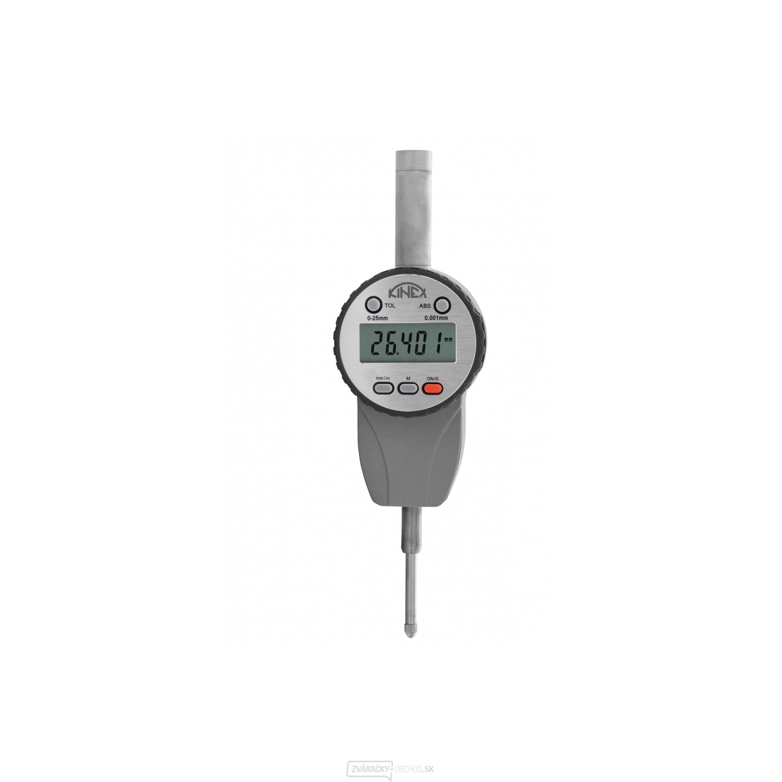 Úchylkomer číselníkový digitálny KINEX ABSOLUTE ZERO 0-25 mm/60 mm/0,001 mm, IP54