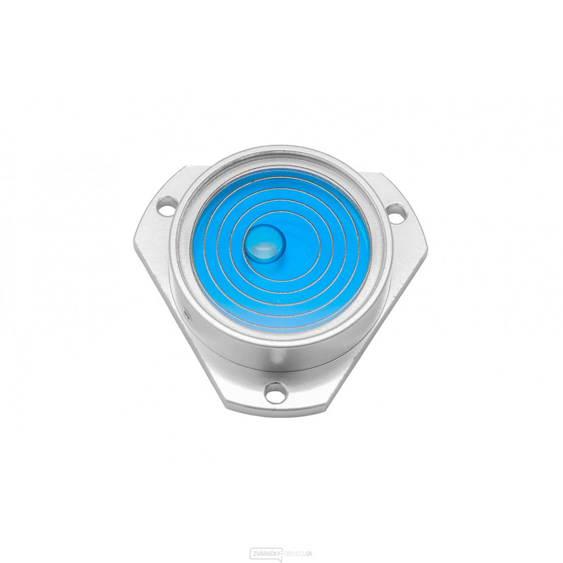 Kruhová libela KINEX s upevňovacími otvormi pr.35mm - strieborná, hliník