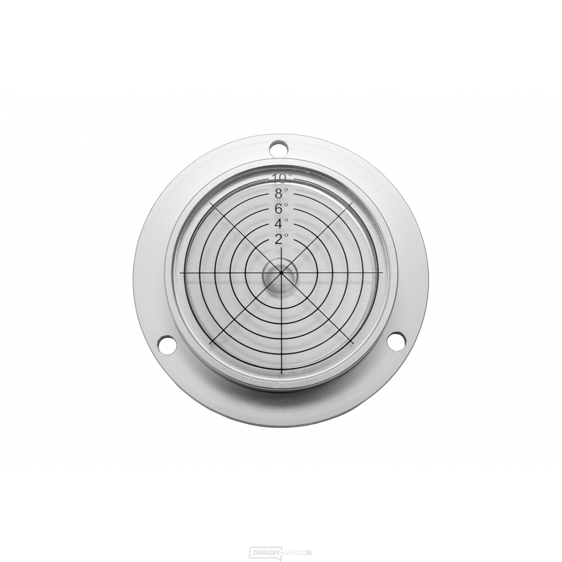 Kruhová libela KINEX s upevňovacími otvormi pr.60mm - strieborná, hliník