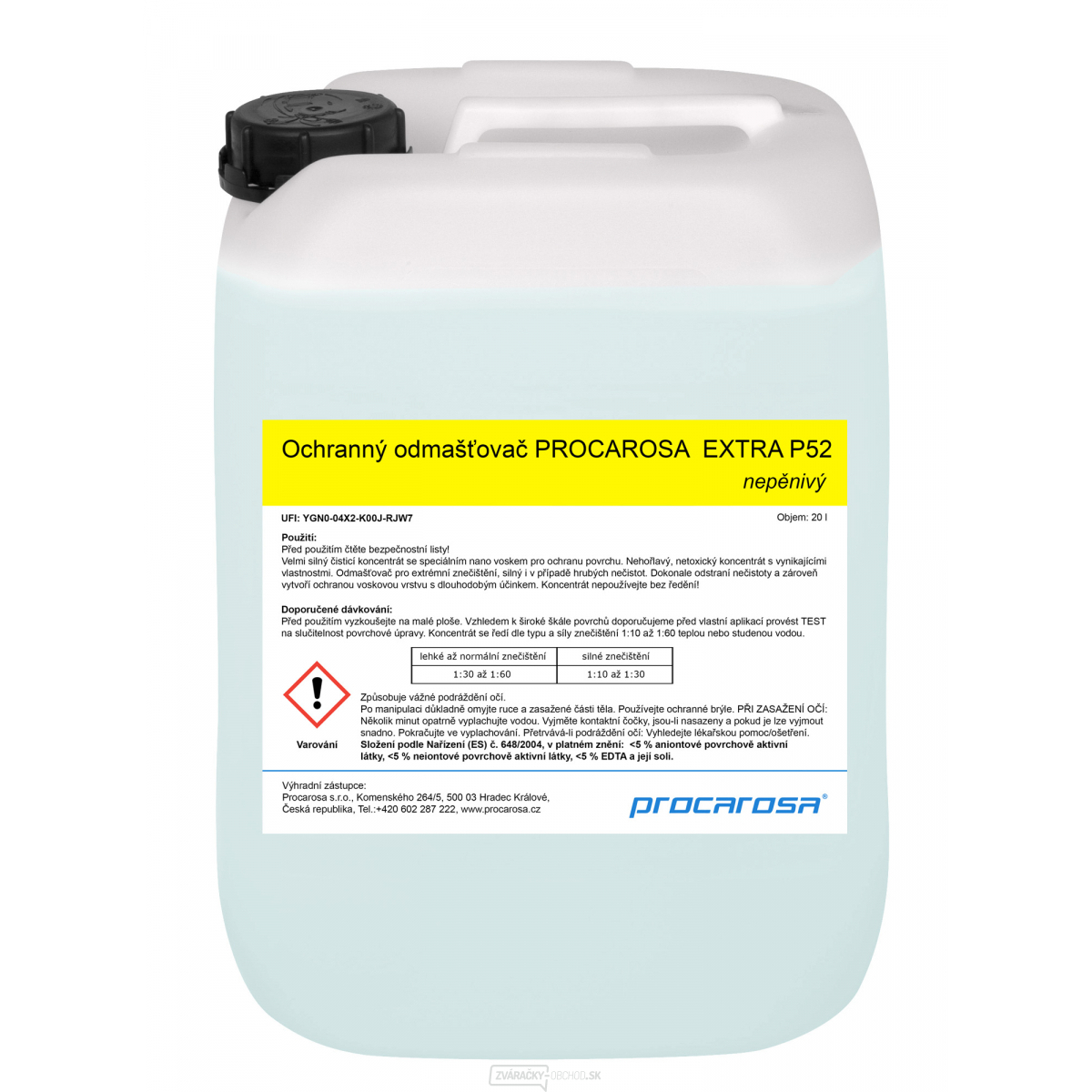 Ochranný odmasťovač PROCAROSA EXTRA P52 - nepenivý