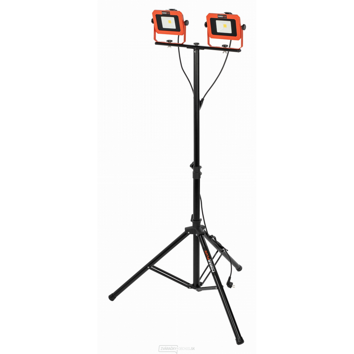 POWERPLUS POWDP8035 - Aku LED svietidlo na statíve 2x20V plus 220V 2x20W (bez AKU)