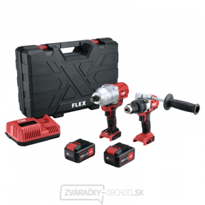 Flex 2-Rýchlostná aku vŕtačka s príklepom + Aku rázový uťahovák 18.0V gallery main image