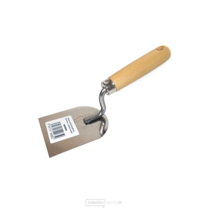 Nerezová lyžica štukatérska 120x130mm - drevená rukoväť