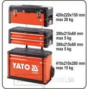 Vozík na náradie 3 sekcie, 2 zásuvky náhled