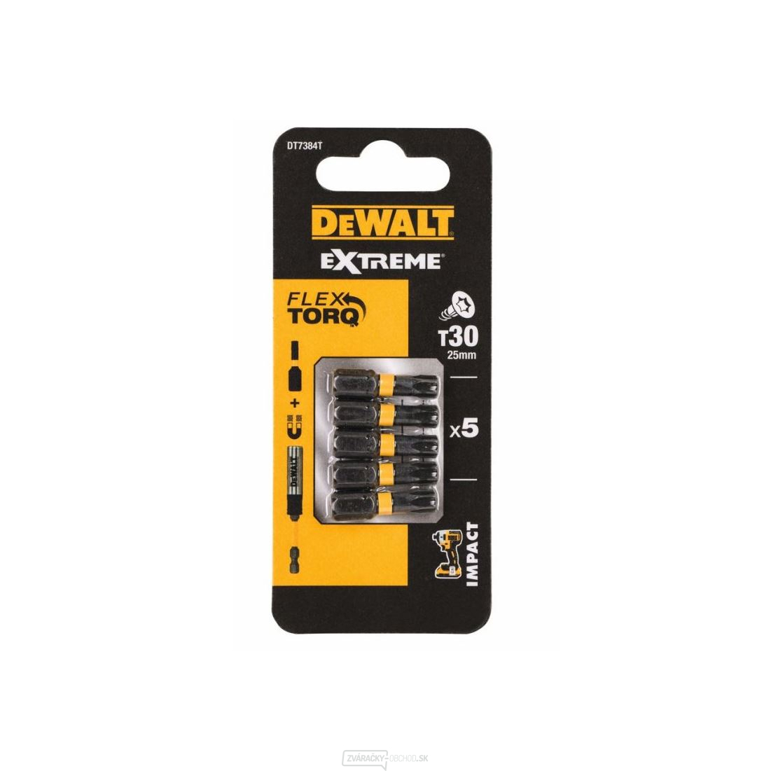 DEWALT 5DIELNA SADA BITOV T30 25MM EXTREME TORSION DT7384T