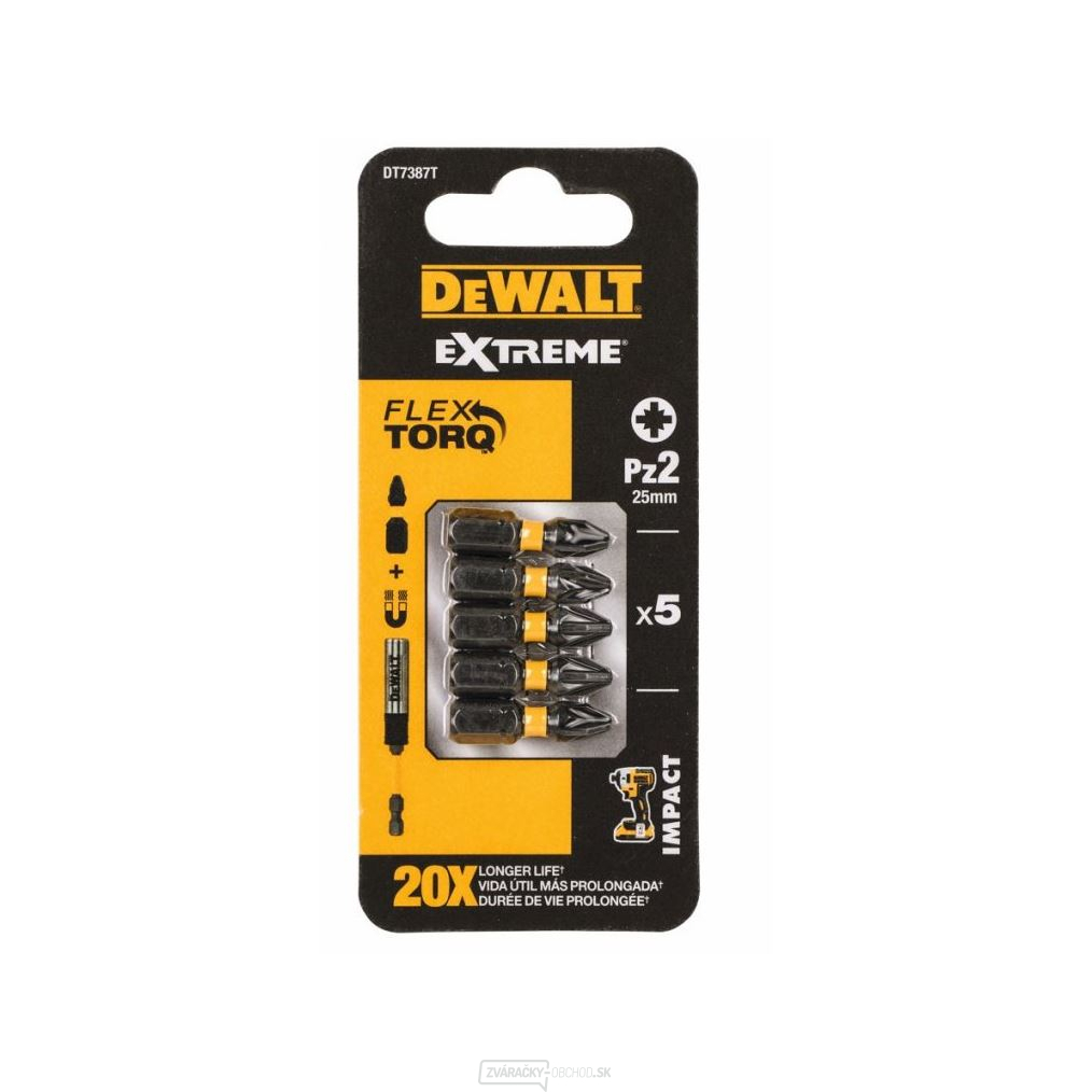 DEWALT 5DIELNA SADA BITOV PZ2 25MM EXTREME TORSION DT7387T