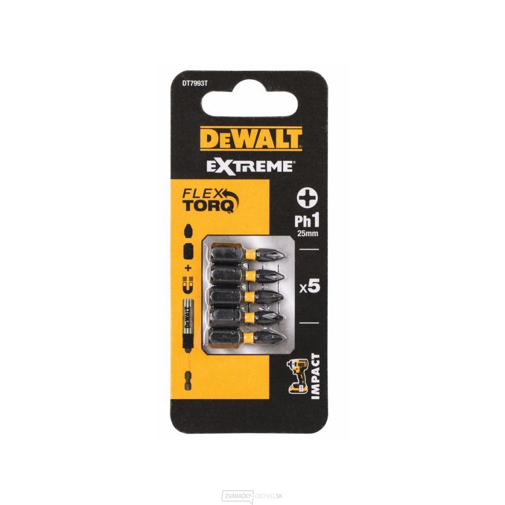DEWALT 5DIELNA SADA BITOV PH1 25MM EXTREME TORSION DT7993T