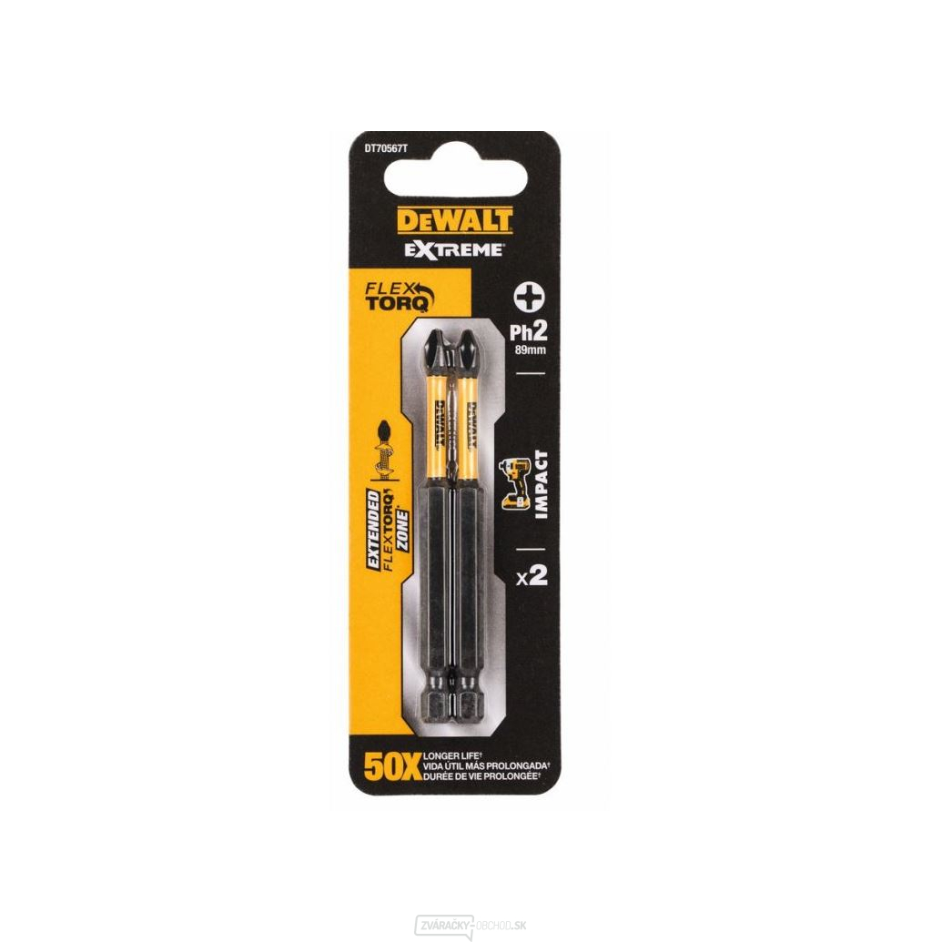 DEWALT 2DIELNA SADA BITOV PH2 X 89MM TORSION IMPACT DT70567T