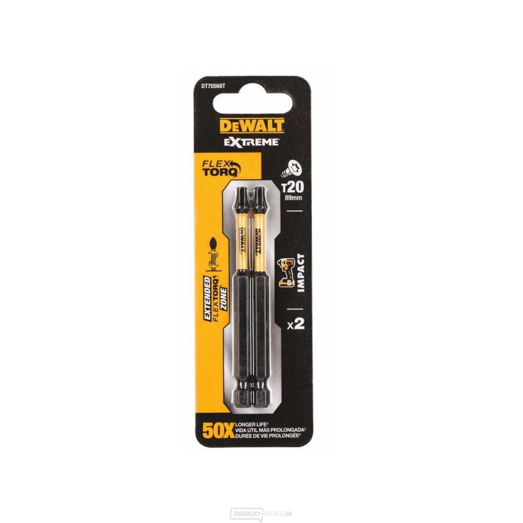 DEWALT 2DIELNA SADA BITOV T20 X 89MM TORSION IMPACT DT70568T