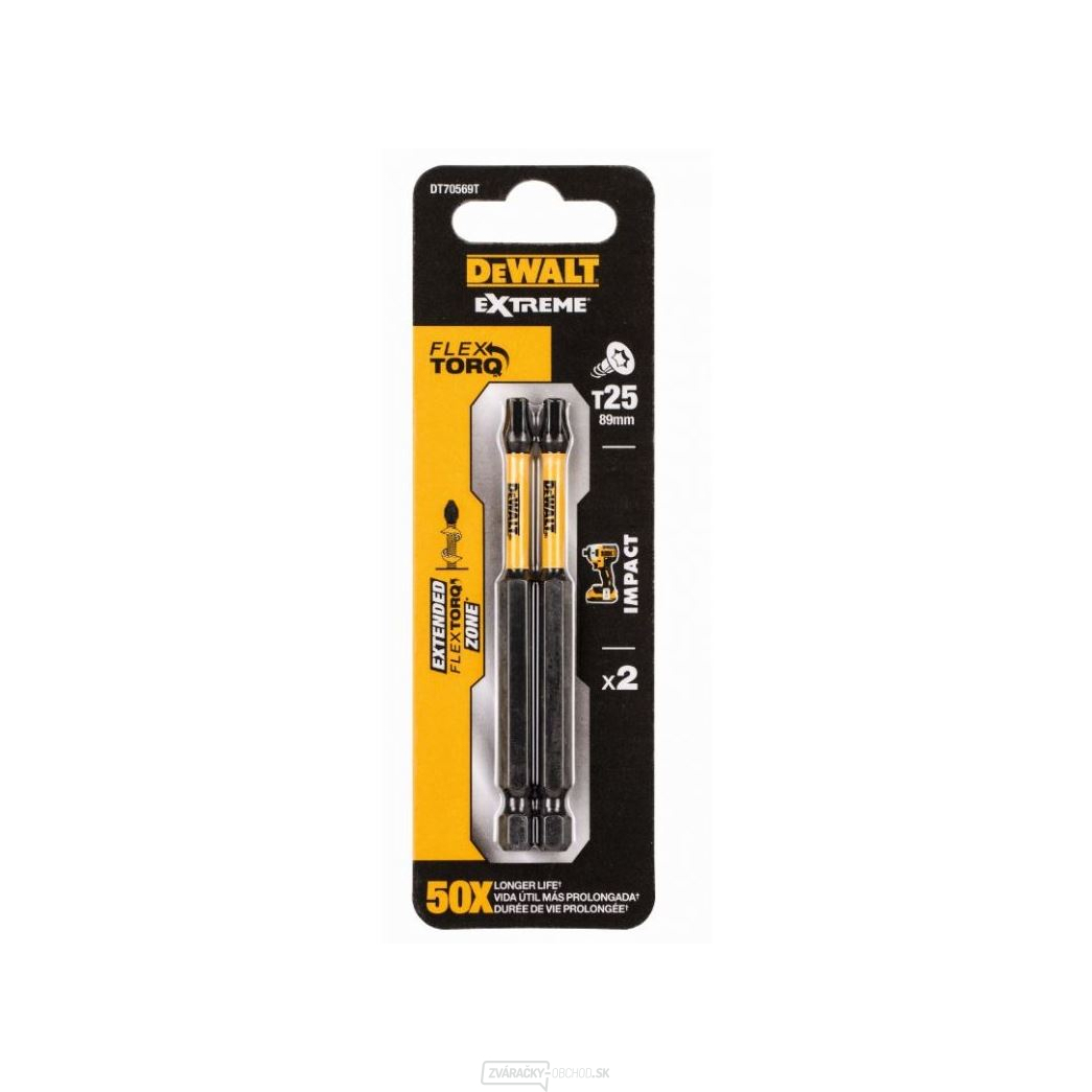DEWALT 2DIELNA SADA BITOV T25 X 89MM TORSION IMPACT DT70569T