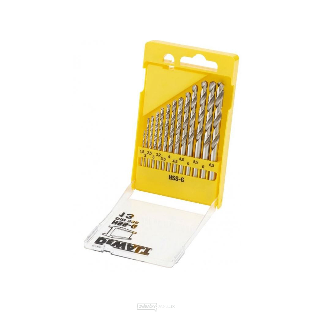 DEWALT 13DIELNA SADA VRTÁKOV DO KOVU HSS-G V PLASTOVEJ KAZETE DT5922