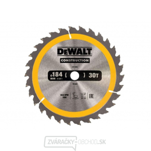 Dewalt Pílový kotúč pre kot. píly 184x16mm 30 zubov ATB 10 ° univerzálny rez šírka 1.7mm gallery main image