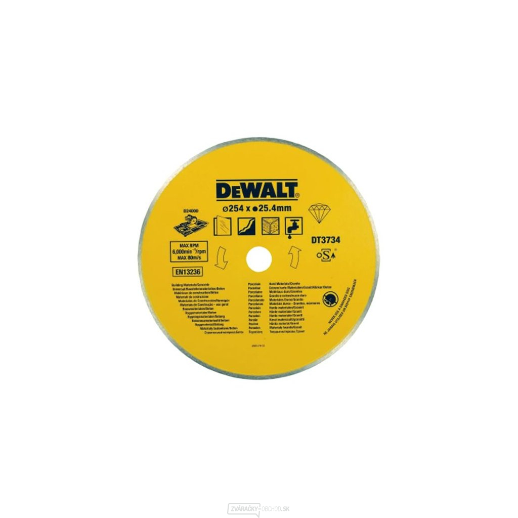 Dewalt Diamantový Kotúč pre stolnú rezačku na kameň a porcelán 254x25.4mm