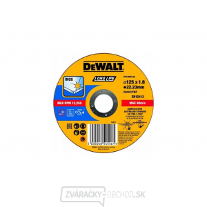 Dewalt Rezný kotúč na rezanie nerezovej ocele - Plochý 125x22.3x1.6mm